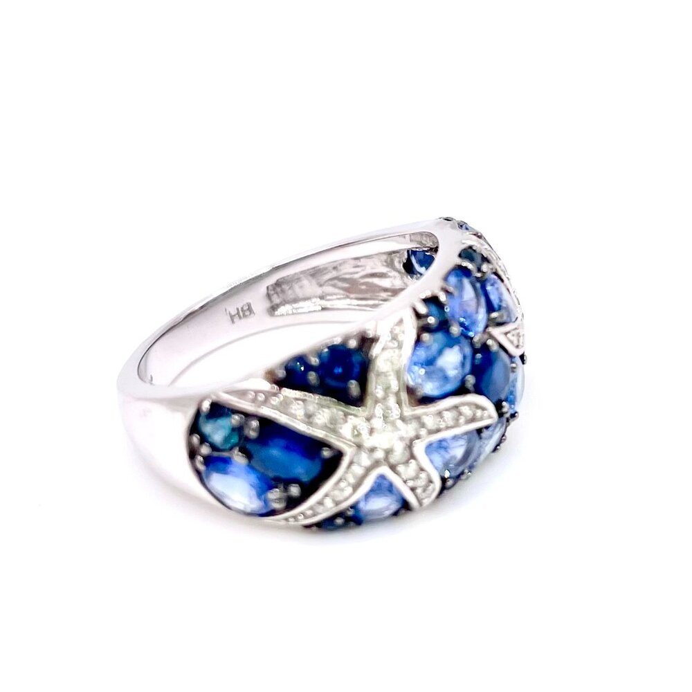EFFY SEA SIDE RING, WHITE GOLD & BLUE SAPPHIRE - Picture 3 of 4